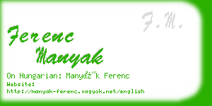 ferenc manyak business card